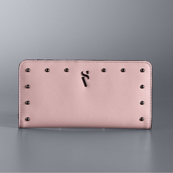 New Simply Vera Vera Wang Lilac Cream Studs Vivian Wallet - Picture 1 of 2